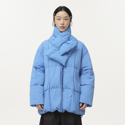 可拆卸围脖 V领 口袋