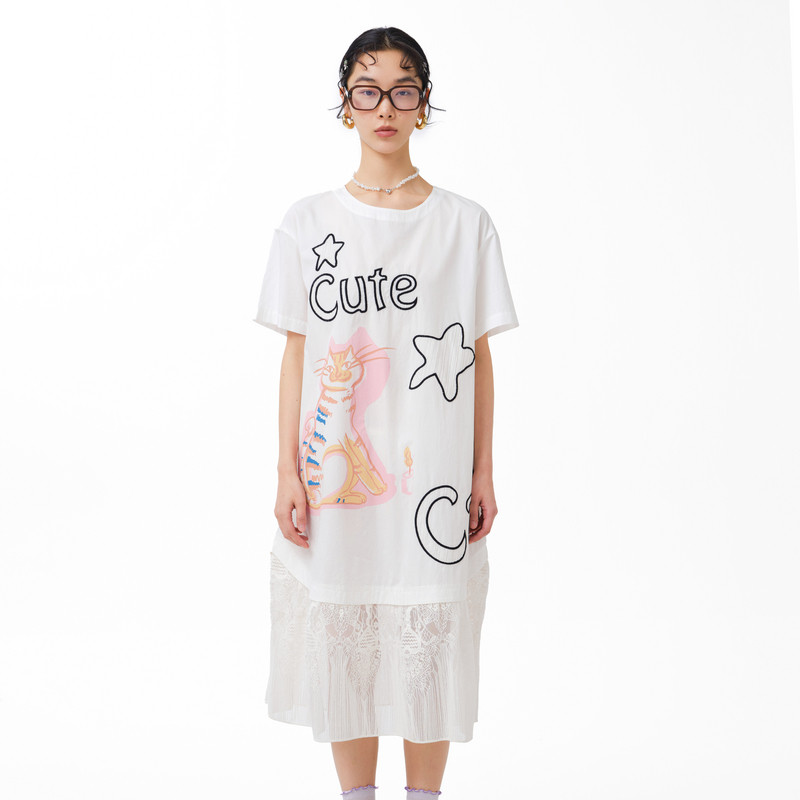 MOVEUP幻走2025夏季新款.FUN系列印花插袋拼接绣花梭织连衣裙,女装/女士精品,连衣裙,淘宝优惠券,粉丝福利购,淘宝优惠卷