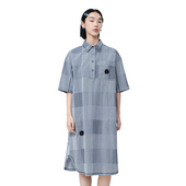 纯棉翻领花朵绣花梭织连衣裙 新款 商场同款 MOVEUP幻走2025夏季