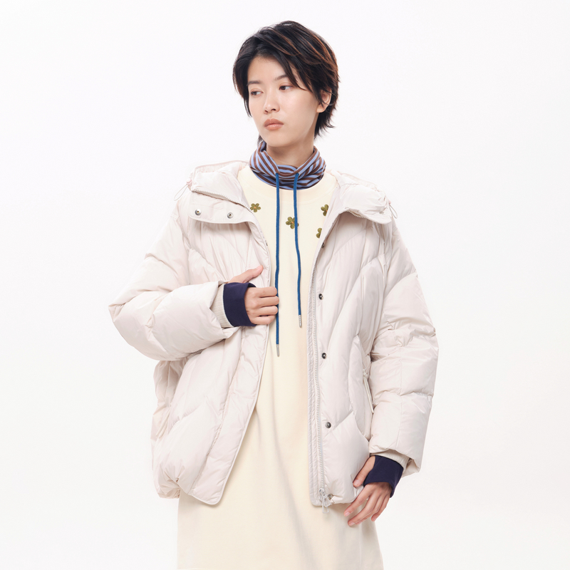 连帽、双重门襟、拉链袋