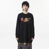 .FUN系列圆领立体绣花设计师中长款 MOVEUP幻走2024冬季 新款 卫衣女