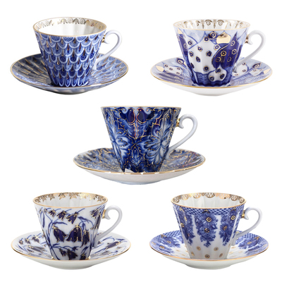 俄皇黑琴花园杯碟礼盒