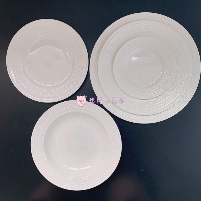 Wedgwood白玉浮雕浮雕骨瓷圆盘