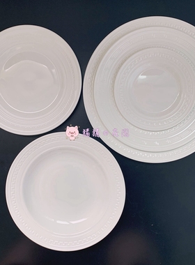 现货正品Wedgwood威基伍德白玉浮雕intaglio骨瓷平圆盘点心盘餐盘