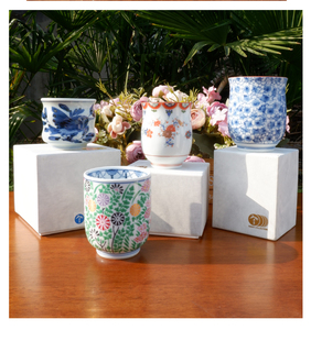 日本制赏美堂其泉秋草璎珞纹中式 清仓正品 茶杯女主人杯手握杯茶壶