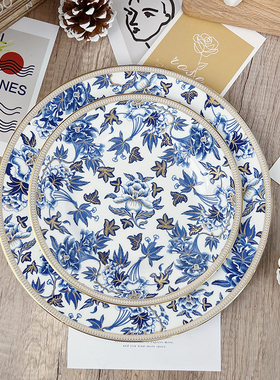 正品英国Wedgwood芙蓉 Hibiscus15/20/23/27骨瓷餐盘点心盘平圆盘