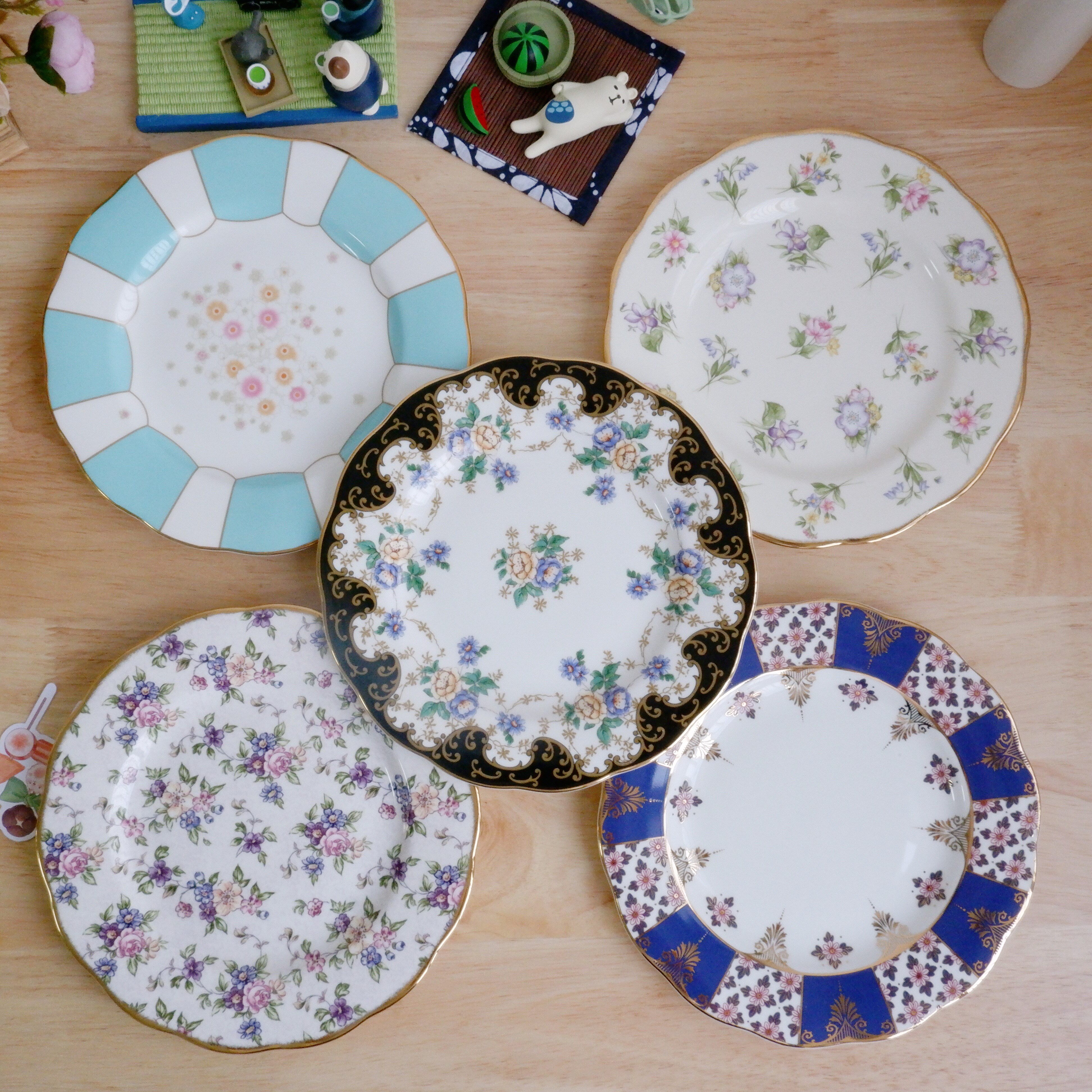 正品英国Royal Albert阿尔伯特百年点心盘20cm点心盘五件套礼盒