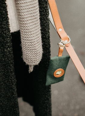 福丸毛毡拾便袋分配器垃圾袋收纳包捡屎袋胶囊户外出遛狗便携帆布