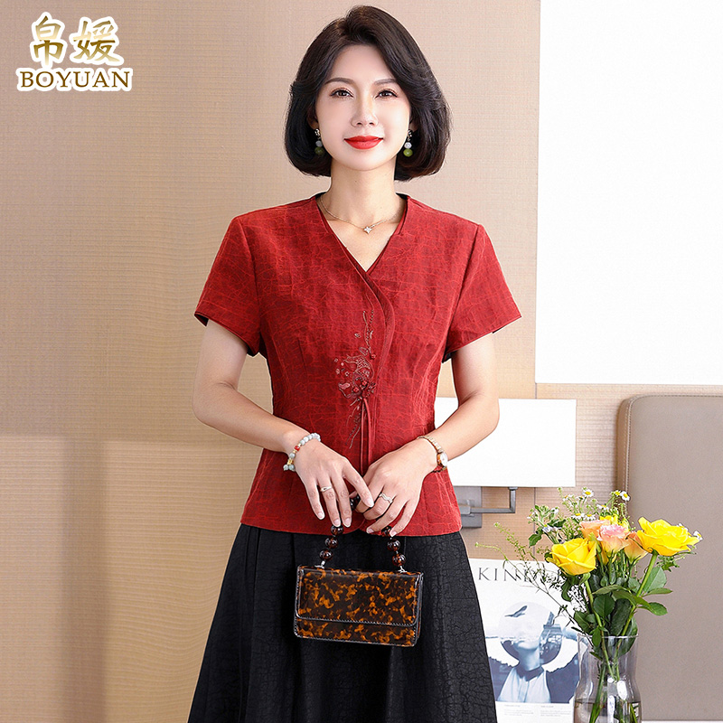 帛媛真丝香云纱上衣女春夏新款