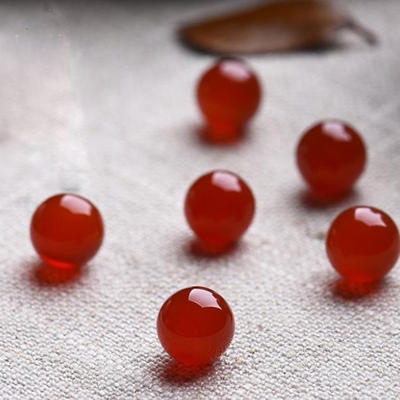 颗装天然红玛瑙无孔珠子