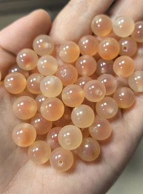10mm糖心玛瑙手链冰糖心橙色糖心单颗单圈个性手串半成品配件