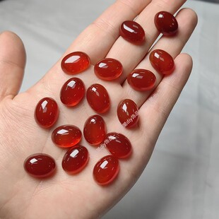 红玛瑙戒面水滴椭圆 镶嵌玉髓 包珠 蛋面戒指耳环DIY配件发簪配件