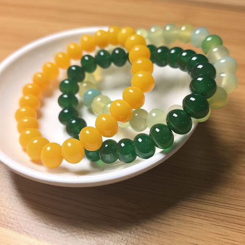 8*10算盘珠手串天然玛瑙手串女圆珠多彩手链转运饰品批发手串