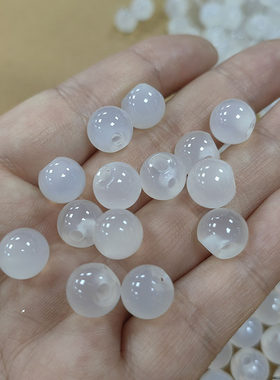 10-12mm天然玛瑙偏孔旗袍中式纽扣diy白玛瑙白玉髓衣服红色扣子