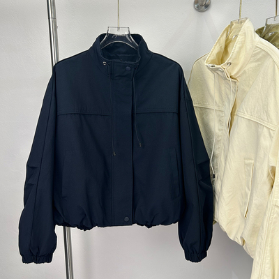 韩系经典百搭款~春秋防风拉链立领外套女工装中性独特设计感上衣