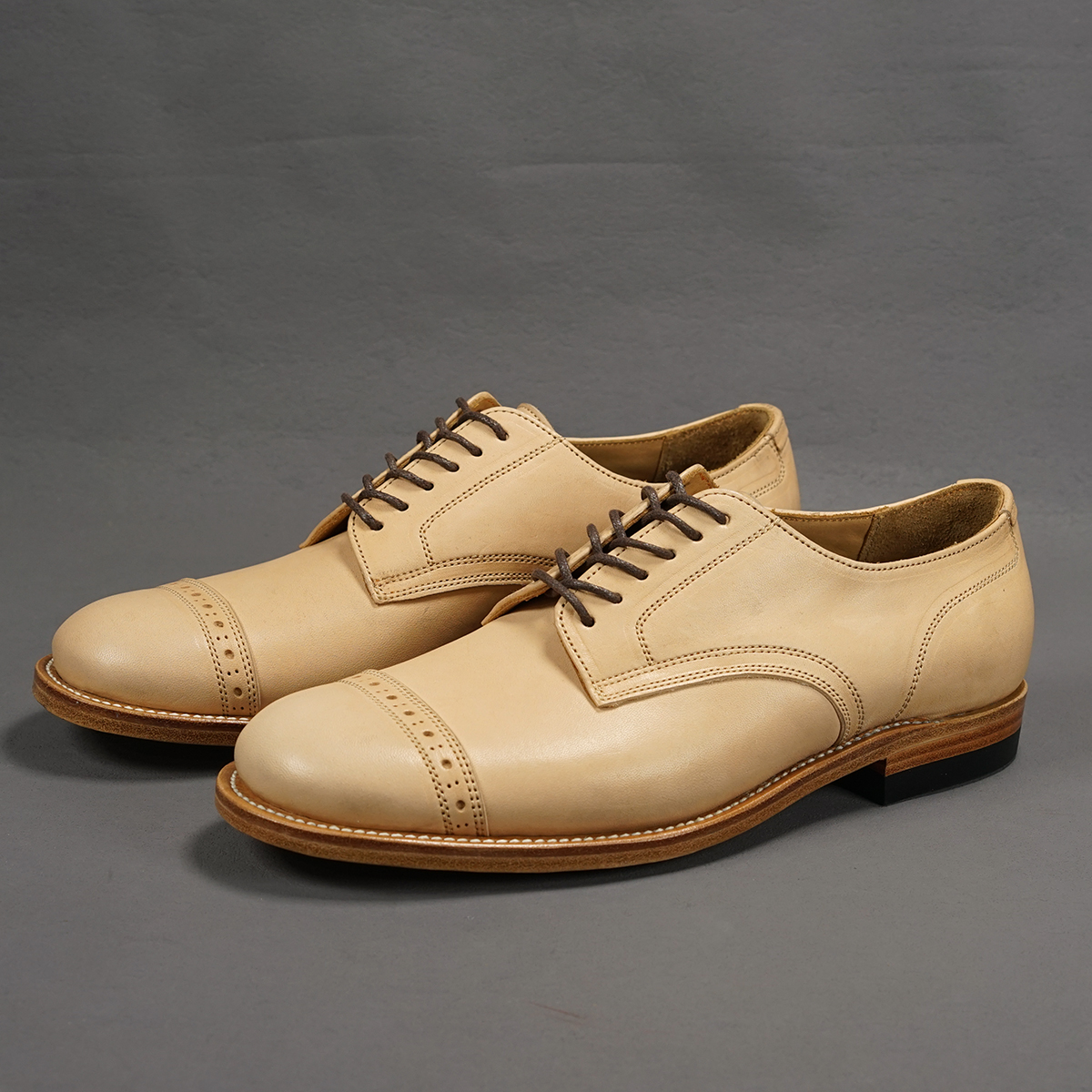 履诚 Classic 三接头德比鞋 圆头原色马皮男士通勤复古皮鞋百搭