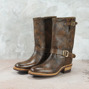 复古骑士靴 美式 工装 靴高帮机车摩托新款 履诚Basic 男鞋 工程师靴