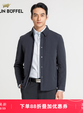 BRAUN BUFFEL/布兰施男士商务休闲羽绒服防风抗寒反领羽绒外套