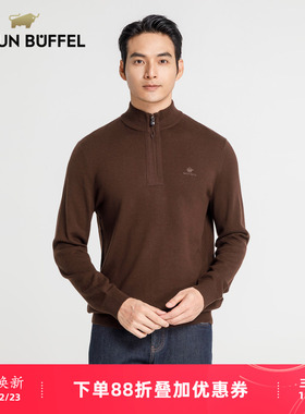 BRAUN BUFFEL/布兰施男士经典商务长袖半高领毛衣保暖羊毛毛衫
