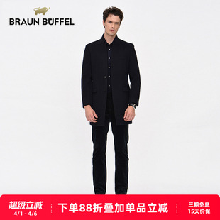 羊毛呢大衣商务时尚 布兰施冬季 新款 男士 外套防寒保暖 欧美风中长款