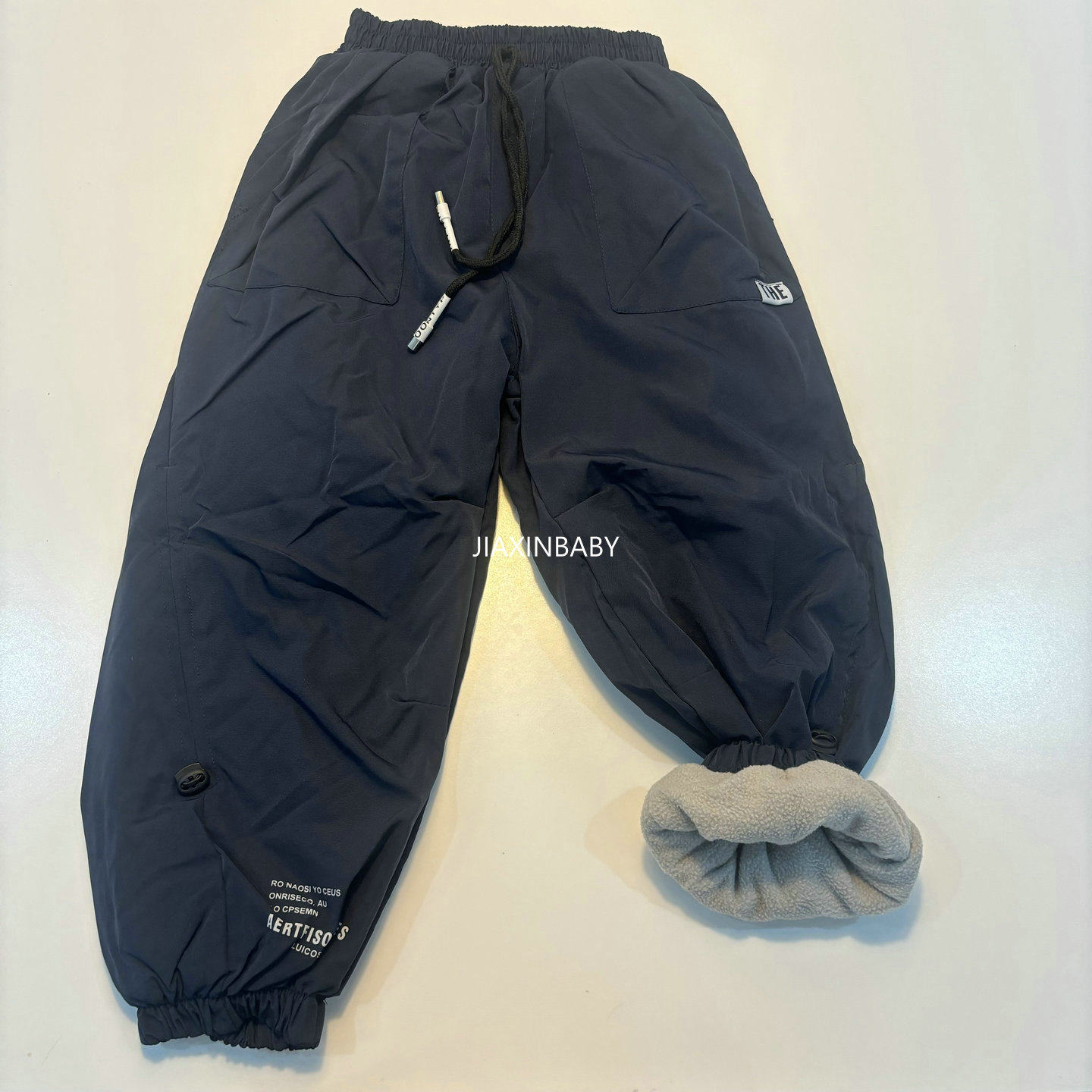 thumbnail for Boys' mountain style fleece-lined thickened softshell pants, 26 autumn/winter children's stylish warm casual pants, big kids jogger sports pants