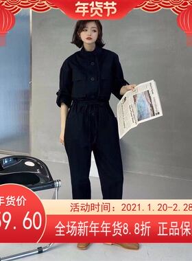 早春上新！现货《LILY》韩版立领工装连体裤 7931