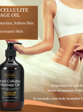 全英文外贸跨境Anti-Cellulite Massage Oil身体发热按摩精油