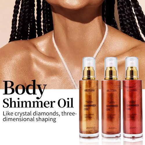 亚马逊身体发光油 body shimmer oil 脸部身体液体修容高光油彩妆