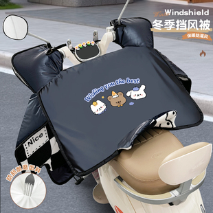 电动车挡风被冬季加绒加厚电瓶摩托车防水防风防雨罩冬款四季通用