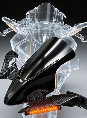 适用23-26春风450SR SRS专用改装定风翼后视镜LED带灯后视镜配件