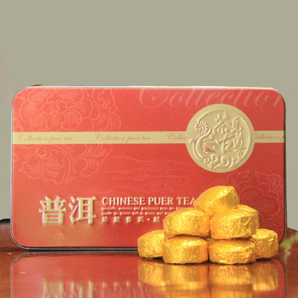茶叶云南普洱茶熟茶尚品融和 原味迷你小金沱盒装15粒迷你小沱茶