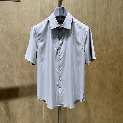 卡尔丹顿男装正品25春夏商务休闲短袖衬衫KFAS43003PAG3吊牌1380