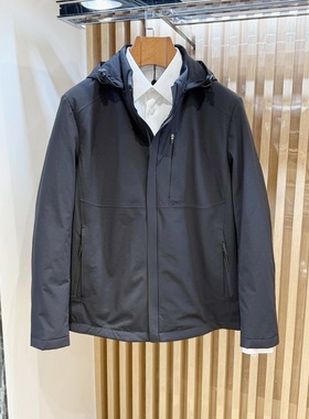 卡尔丹顿秋冬款鹅绒连帽商务羽绒服外套LFRW15934FAB2专柜3980