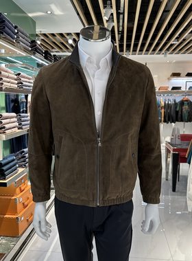 费路卡迪龙男装秋冬款立领商务休闲羊皮皮衣外套160215408吊牌98