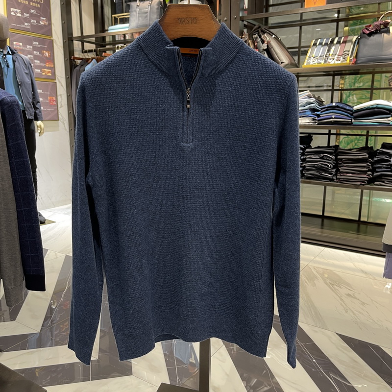 华斯度VASTO秋冬款绵羊毛套头拉链半高领羊毛衫22Y072026专柜2386