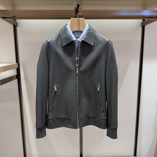 BOSSsunwen男装秋冬商务翻领羊皮皮衣外套143217024470专柜8800