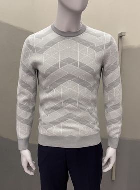 卡尔丹顿男装正品秋冬款绵羊毛圆领羊毛衫KCBW44122RAG1吊牌2980