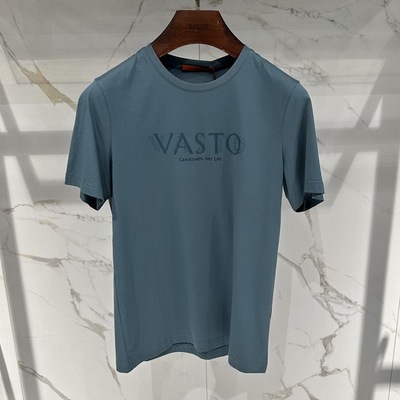华斯度VASTO男装春夏弹力棉修身圆领短袖T恤衫21Y051106吊牌1386