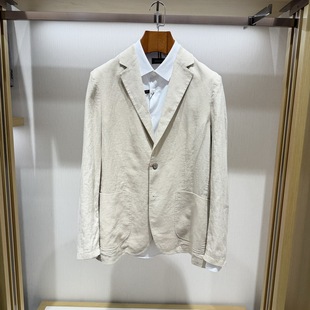 博斯绅威BOSSsunwen春夏款休闲亚麻单层西服外套M611B316专柜2980
