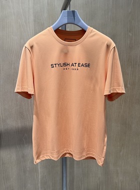 卡尔丹顿男装正品25春夏休闲圆领短袖T恤KFCS30112RBO1吊牌1380