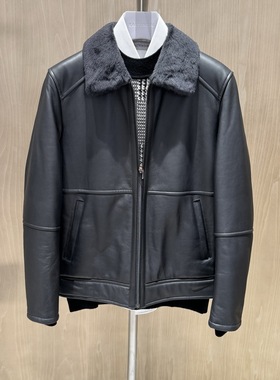 卡尔丹顿秋冬款羊皮革毛皮一体皮衣外套KDBW59801FAB1专柜23800
