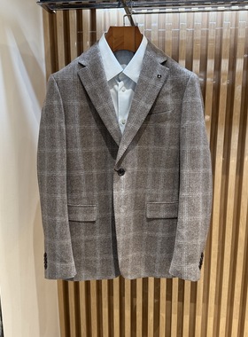 卡尔丹顿男装秋冬款绵羊毛商务休闲格子西服KBBW31234专柜4680