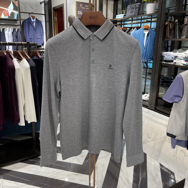 华斯度长袖休闲商务翻领T恤