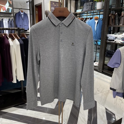 华斯度长袖休闲商务翻领T恤