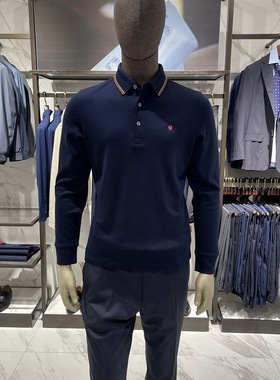 华斯度/VASTO秋冬新款纯色商务POLO衫长袖T恤02E052116专柜2386