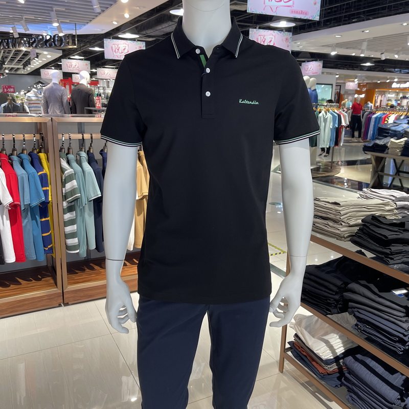 卡尔丹顿男装2022春夏商务休闲翻领短袖t恤ac5s00120fab2专柜1980