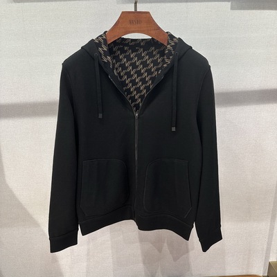 华斯度VASTO男装秋冬款绵羊毛连帽针织夹克外套22F191221专柜3685