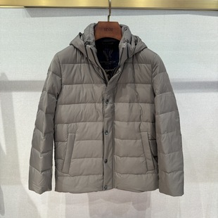 华斯度VASTO男装 立领连帽白鹅绒羽绒服12C112082专柜4689 秋冬款
