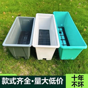 长方形塑料高架桥花箱大花盆工程不锈钢花槽天桥PP户外室外挂道路