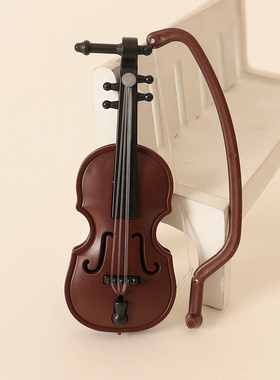 Dollhouse娃娃屋配件仿真乐器小提琴迷你吉他过家家生活场景摆件